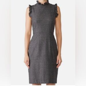 Rebecca Taylor Grey Spring Ruffle Sheath Dress (0)